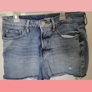 Old Navy Denim Frayed Shorts, Size 8
